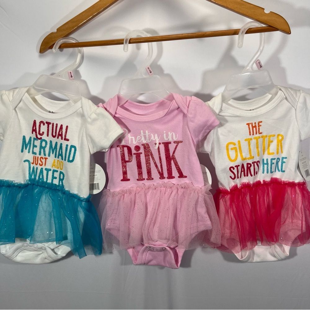 0/3 Months Bundle Lot 3 Snap Shirts Tutus NWT